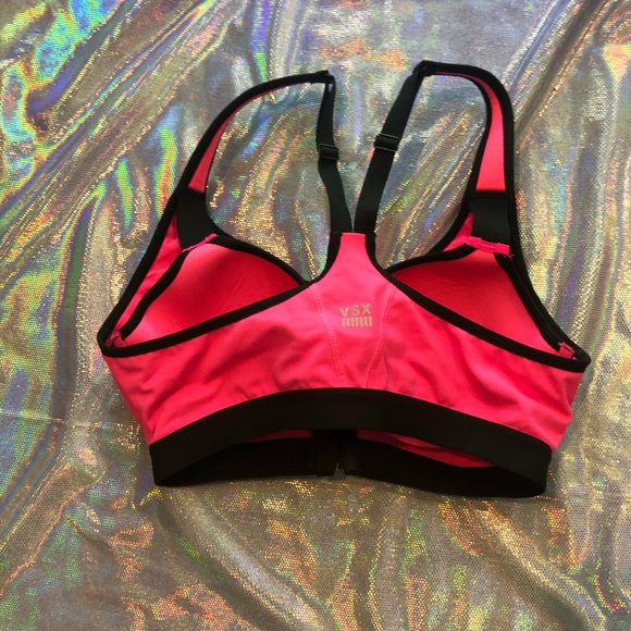 VSX Pink Zip Up Sports Bra - Picture 2 of 2